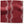 Red Zanzibar patterned pillow fabric with white wavy vertical lines