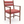 Upholstered armchair with red patterned fabric cushion, light walnut wooden arms and legs