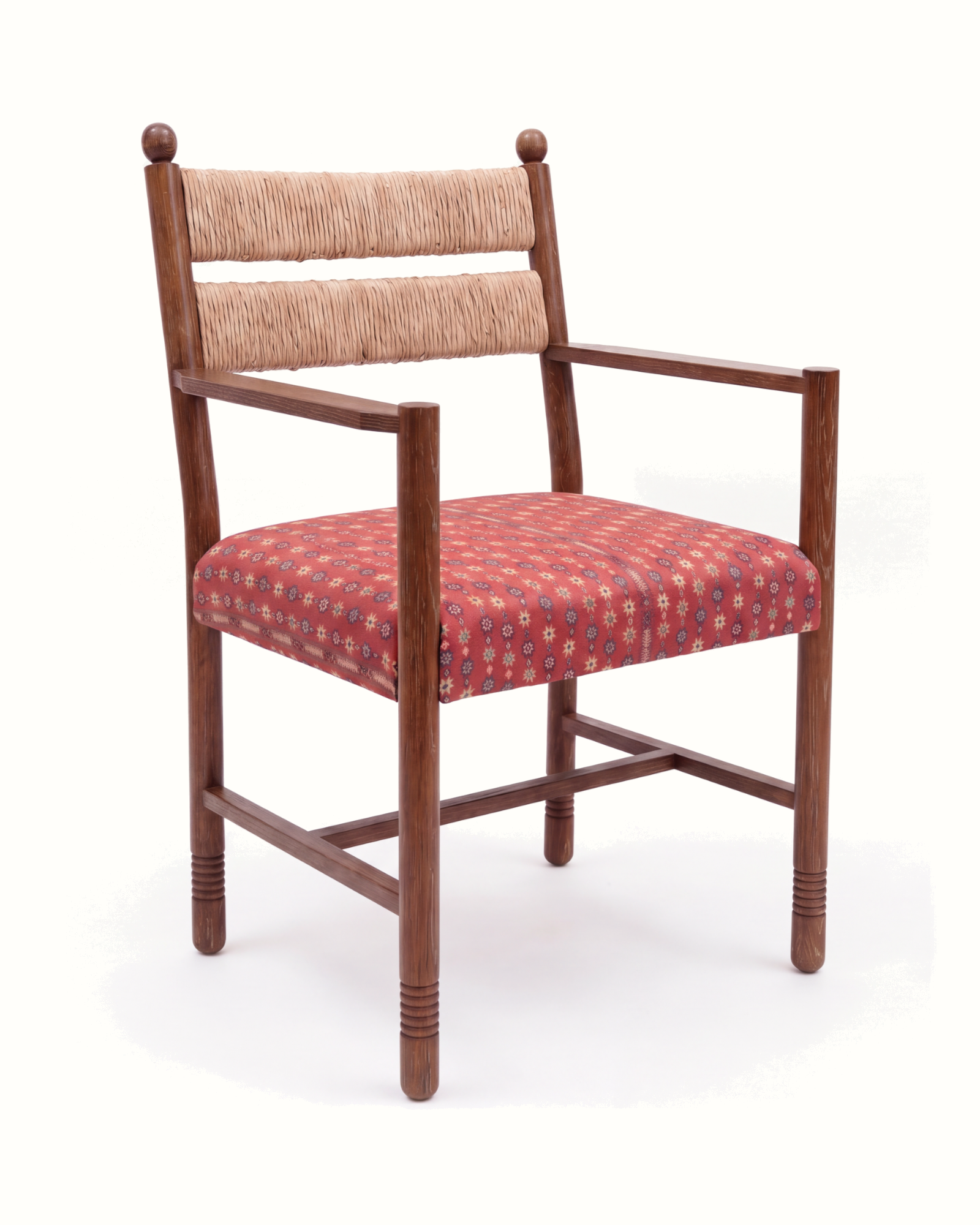 Isabella Rush Back/Upholstered Seat Armchair