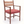 Upholstered armchair with rush back, dark wood arms, and red patterned seat