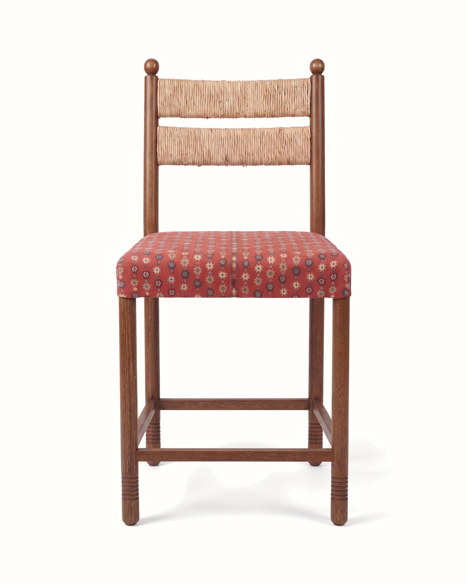 Isabella Rush Back/Upholstered Seat Counter Stool
