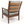 Wood lounge chair with patterned cushions and paper rush seat back