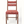 Upholstered dining chair with patterned red seat and back, dark wood frame