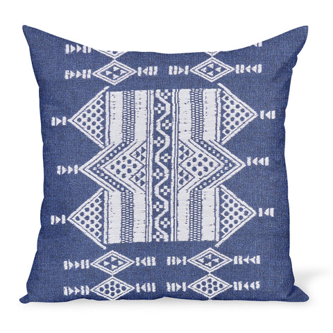 Peter Dunham Textiles Outdoor Mombasa in White/Pacific Pillow