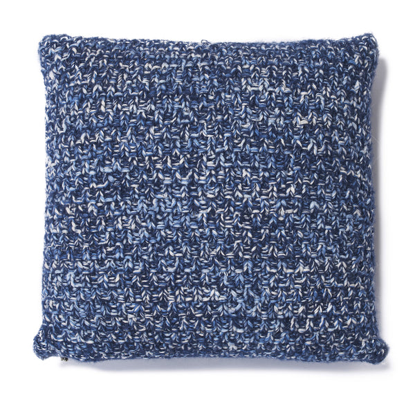 Alpaca Knit Cushion in Blue