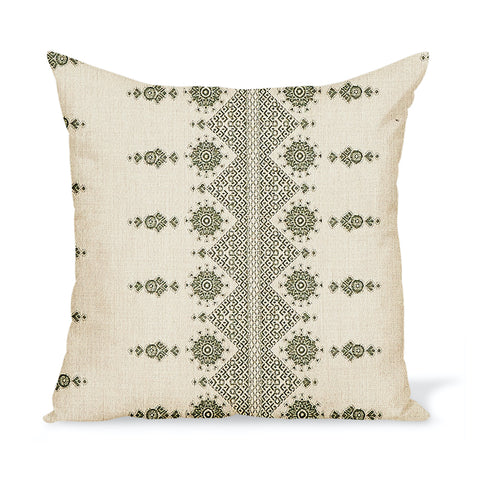 Peter Dunham Textiles Outdoor Carmania in Green on Natural Pillow