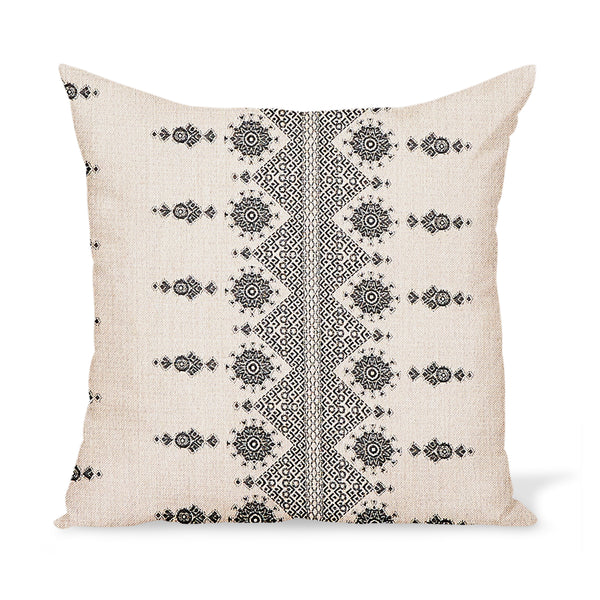 Peter Dunham Textiles Outdoor Carmania in Charcoal on Natural Pillow