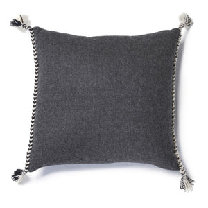 Alpaca Tassel Cushion in Charcoal
