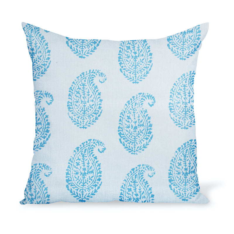 Peter Dunham Textiles Kashmir Paisley in Blue/Blue Pillow