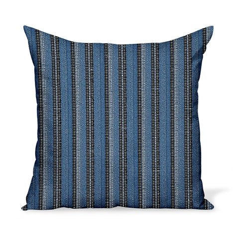 Peter Dunham Textiles Outdoor Majorelle in Black on Indigo Pillow