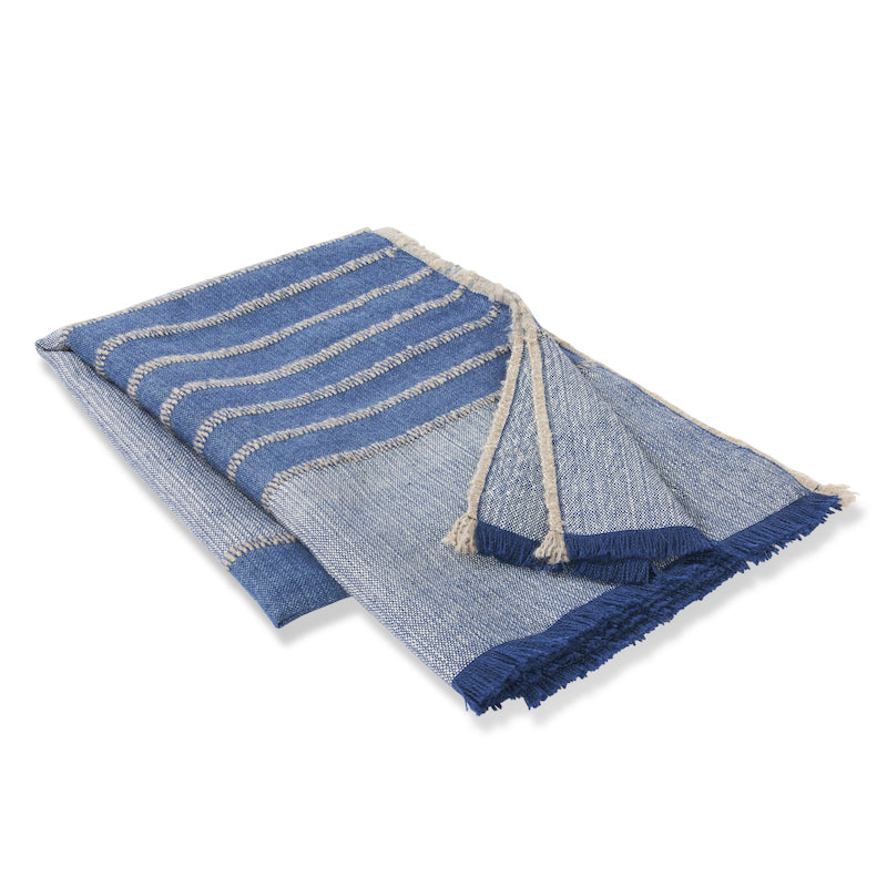 Manta in Blue Alpaca Bedcover and Throw