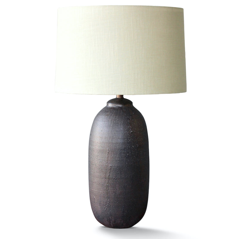 Natan Moss Tall Black Lava Ceramic Lamp