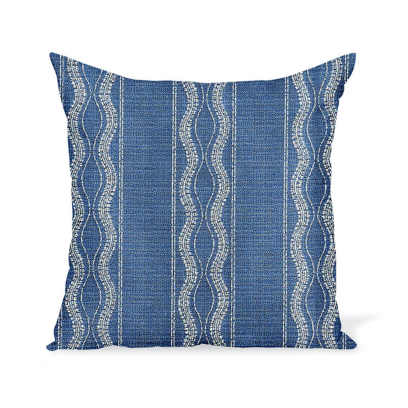 Peter Dunham Textiles Outdoor Zanzibar in Lapis Pillow