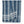 Indigo and ivory striped bedcover with geometric accents and layered border pattern