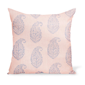 Peter Dunham Textiles Kashmir Paisley in Blue/Pink Pillow