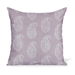 Peter Dunham Textiles Kashmir Paisley in White/Lilac Pillow