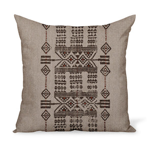 Sheba in Brick is a tribal linen print from Peter Dunham Textiles. The decorative cushion or pillow is available in a variety of sizes!