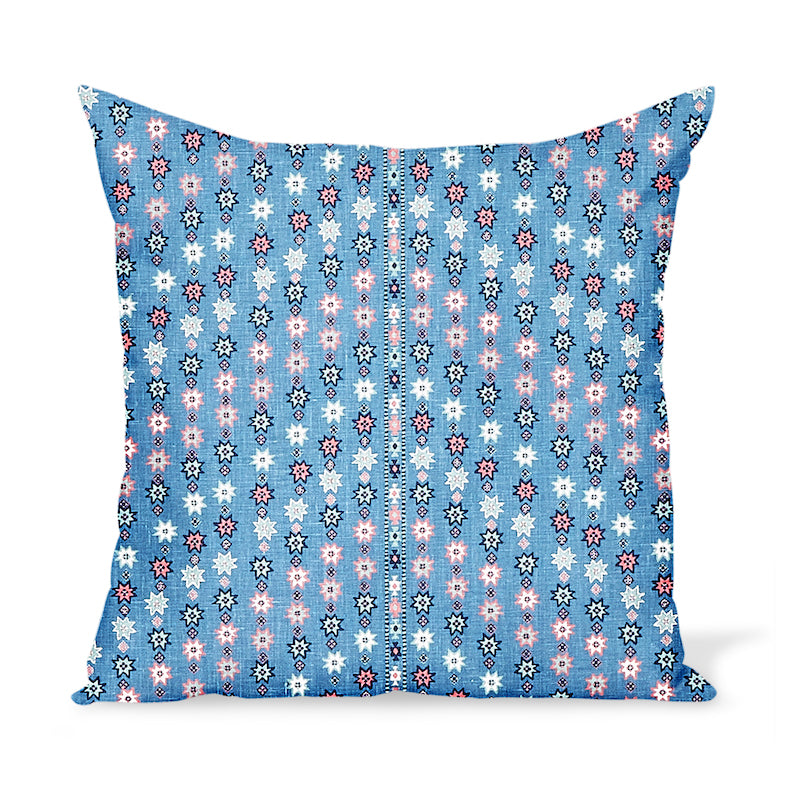 Peter Dunham Textiles Cosima in Blue/Pink Pillow – Hollywood At Home