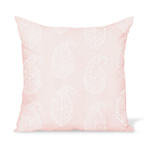 Peter Dunham Textiles Kashmir Paisley in White/Pink Pillow