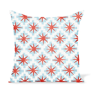 Peter Dunham Textiles Starburst in Blue/Red Pillow