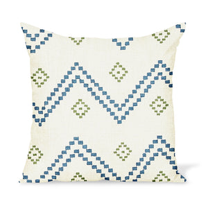 Peter Dunham Textiles Taj in Indigo/Green Pillow