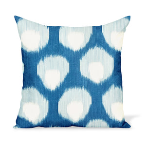 Peter Dunham Textiles Outdoor Bukhara in Blue/Blue Pillow