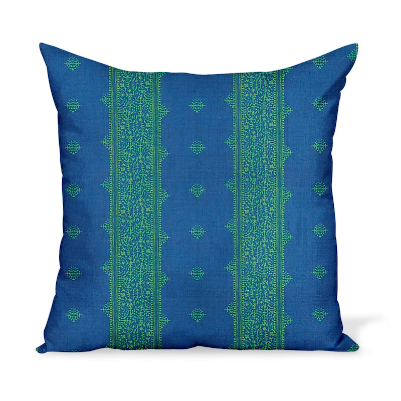 Peter Dunham Textiles Outdoor Fez in Green/Indigo Pillow