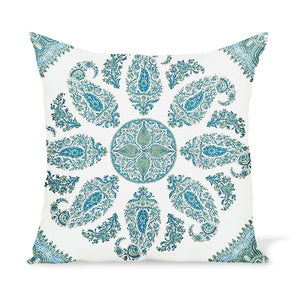Peter Dunham Textiles Outdoor Samarkand in Blue/Green Pillow ...