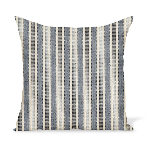 Peter Dunham Textiles Outdoor Amida in Indigo on Natural Pillow