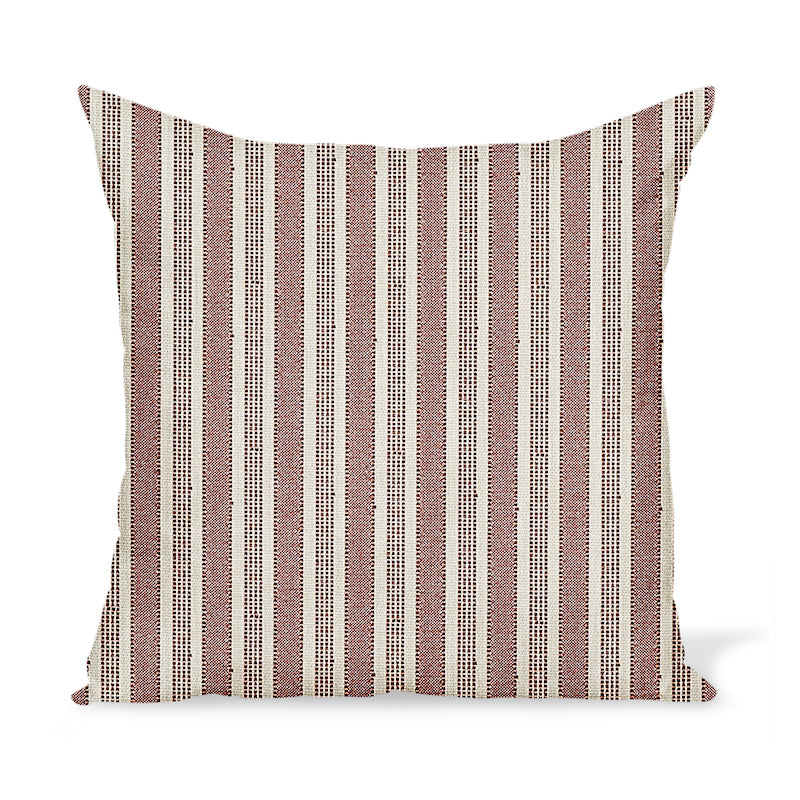 Peter Dunham Textiles Outdoor Amida in Red on Natural Pillow
