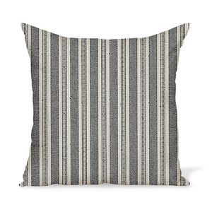Peter Dunham Textiles Outdoor Amida in Charcoal on Natural Pillow