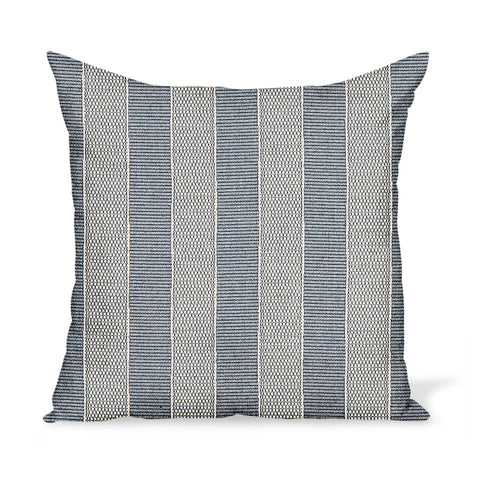 Peter Dunham Textiles Outdoor Asilah in Indigo on Natural Pillow