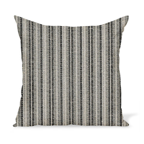 Peter Dunham Textiles Outdoor Majorelle in Black on Natural Pillow