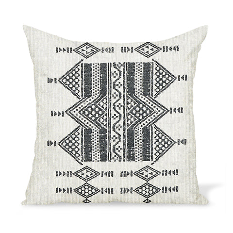 Peter Dunham Textiles Outdoor Mombasa in Black on Natural Pillow