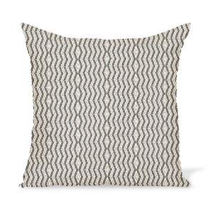 Peter Dunham Textiles Outdoor Persis in Charcoal on Natural Pillow