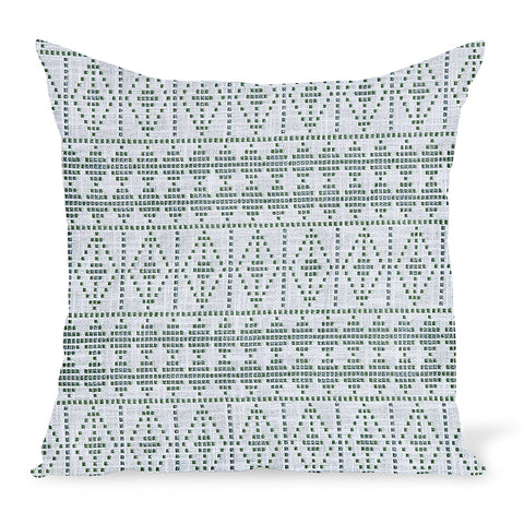 Peter Dunham Textiles Outdoor Souk in Green/Gray Pillow