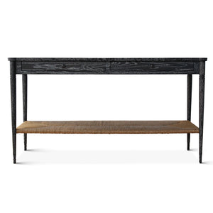 Holden Console Table in Black Cerused/Paper Rush