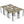 Rush and metal stools set, woven square seats with dark metal legs