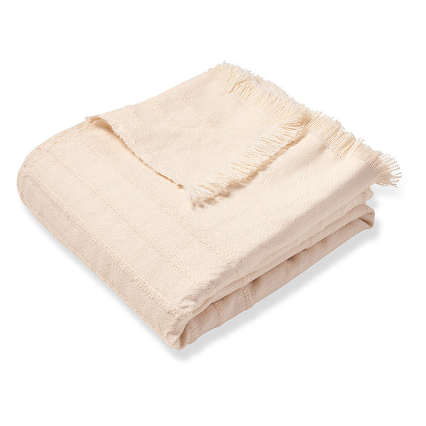 Manta in All White Alpaca Bedcover and Throw