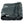 Rolled charcoal bedcover with white zigzag accents and dense fringed border