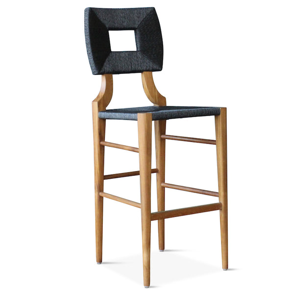 Indoor/Outdoor How to Marry a Millionaire Barstool in Charcoal or Sand