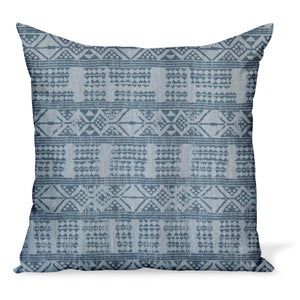 Addis in blue-blue, a linen print by Peter Dunham Textiles, creates this cushion or decorative pillow