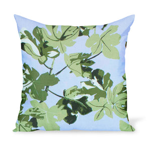 Peter Dunham Textiles Fig Leaf in Original on Blue Pillow
