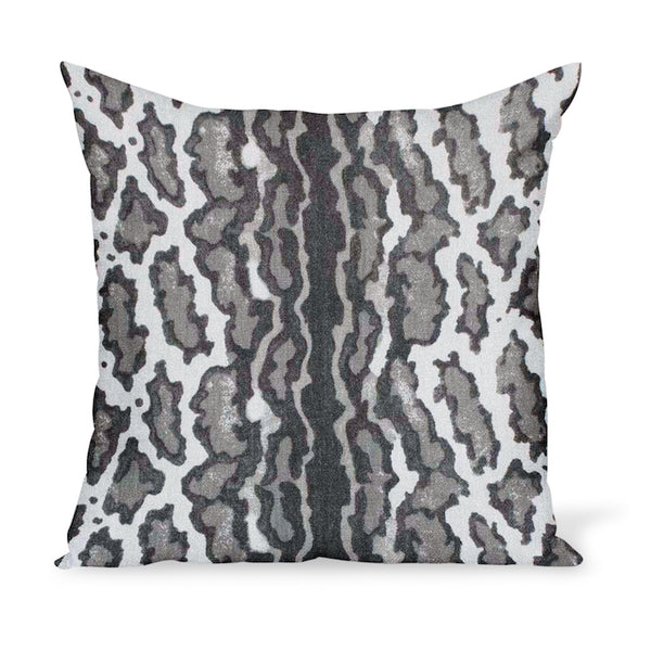 This modern take on a leopard print makes for a fun pillow! Fabric by Peter Dunham Textiles