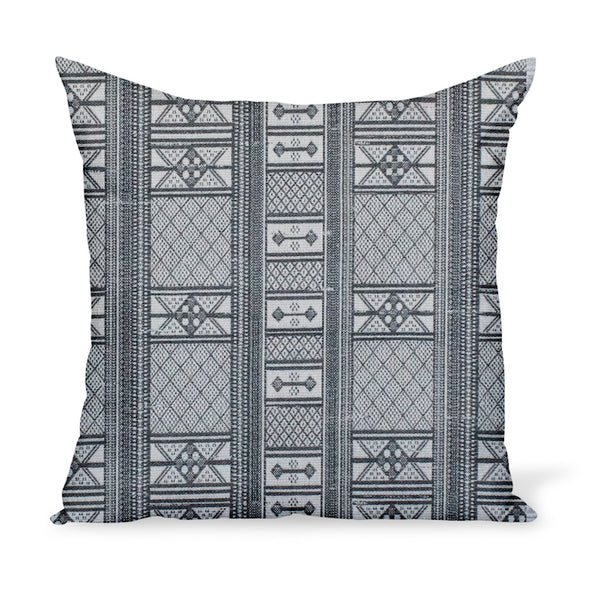 Peter Dunham Textiles Sunbrella black Masai tribal stripe for indoor/outdoor use, pillow or cushion in various sizes