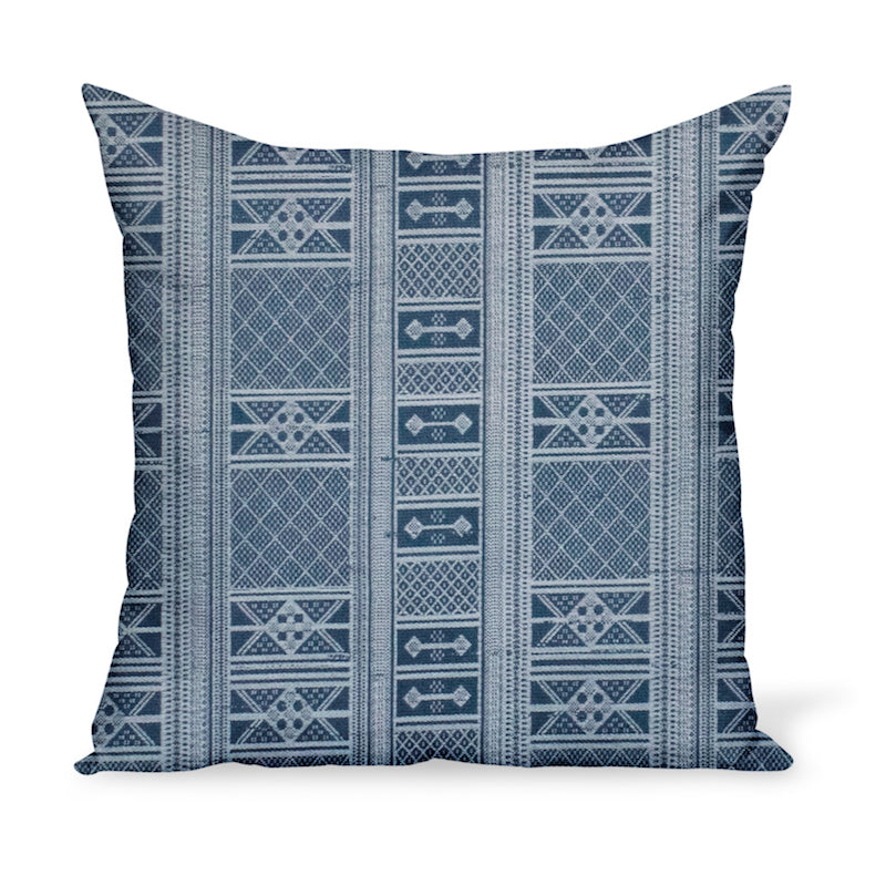 Peter Dunham Textiles Sunbrella Masai blue tribal stripe for indoor/outdoor use, pillow or cushion in various sizes