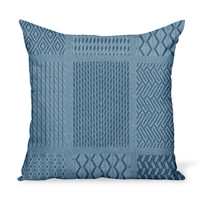 Peter Dunham Textiles Sunbrella blue Nawab tribal pattern for indoor/outdoor use, pillow or cushion in various sizes
