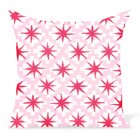 Peter Dunham Textiles Outdoor Starburst in Raspberry/Pink Pillow